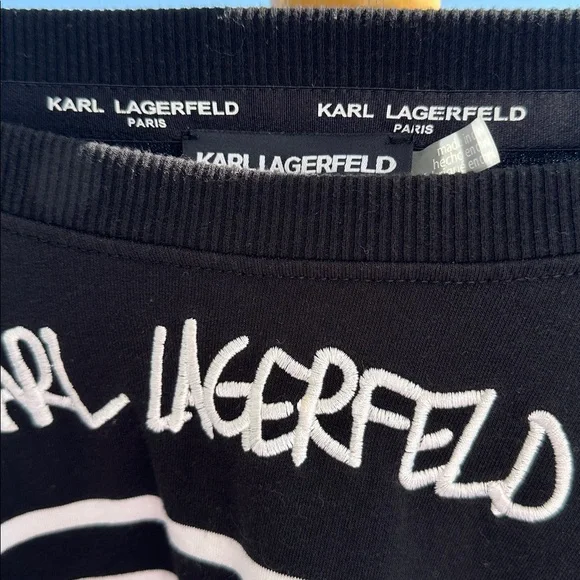 Karl Lagerfeld Monochrome Striped Pullover - Picture 5 of 8